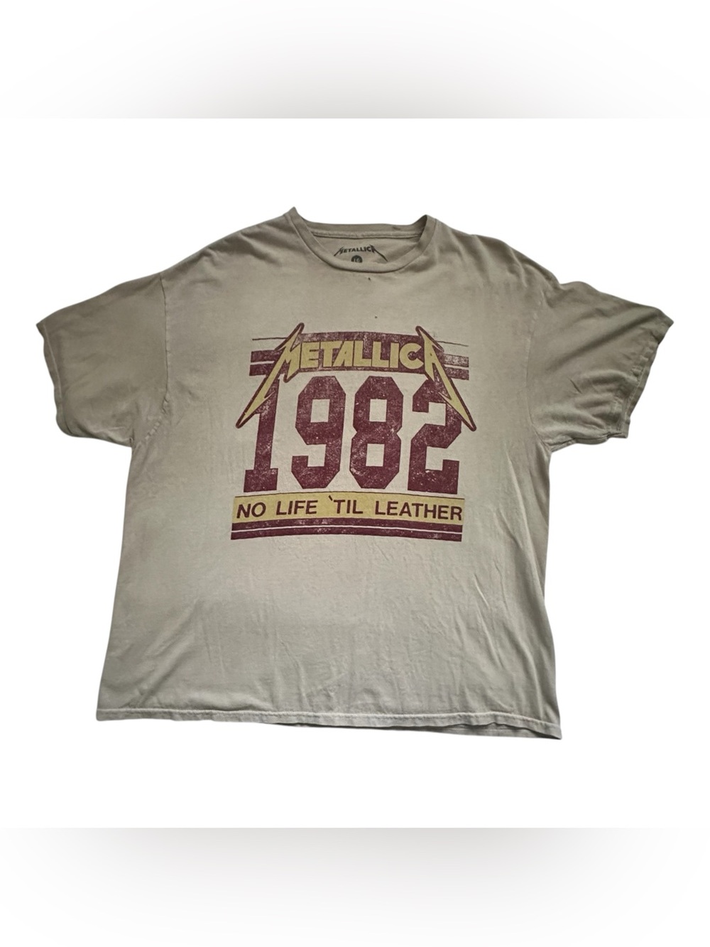 LG Metallica 1982 Graphic Tee - Cream with Maroon and Gold Print